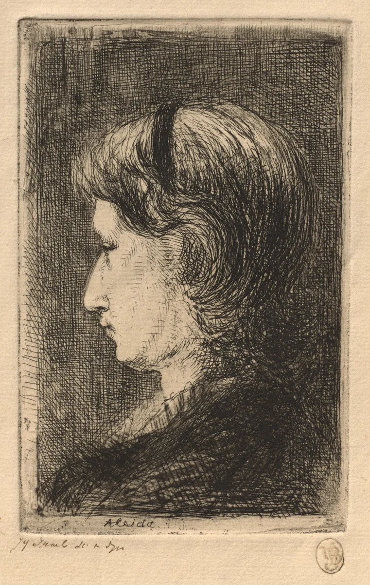 Portrait of Mrs. Israëls by Jozef Israëls, print, 1875
