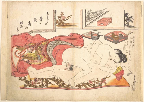 Bedroom Scene by Okumura Masanobu (奥村政信), print, 1729-1749