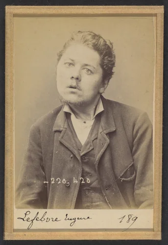 Lefebvre. Eugène, Anatole. 28 ans, né le 2/7/66 à St Pierre (Eure). Sculpteur sur bois. Anarchiste. 2/7/94. by Alphonse Bertillon, photograph, 1894