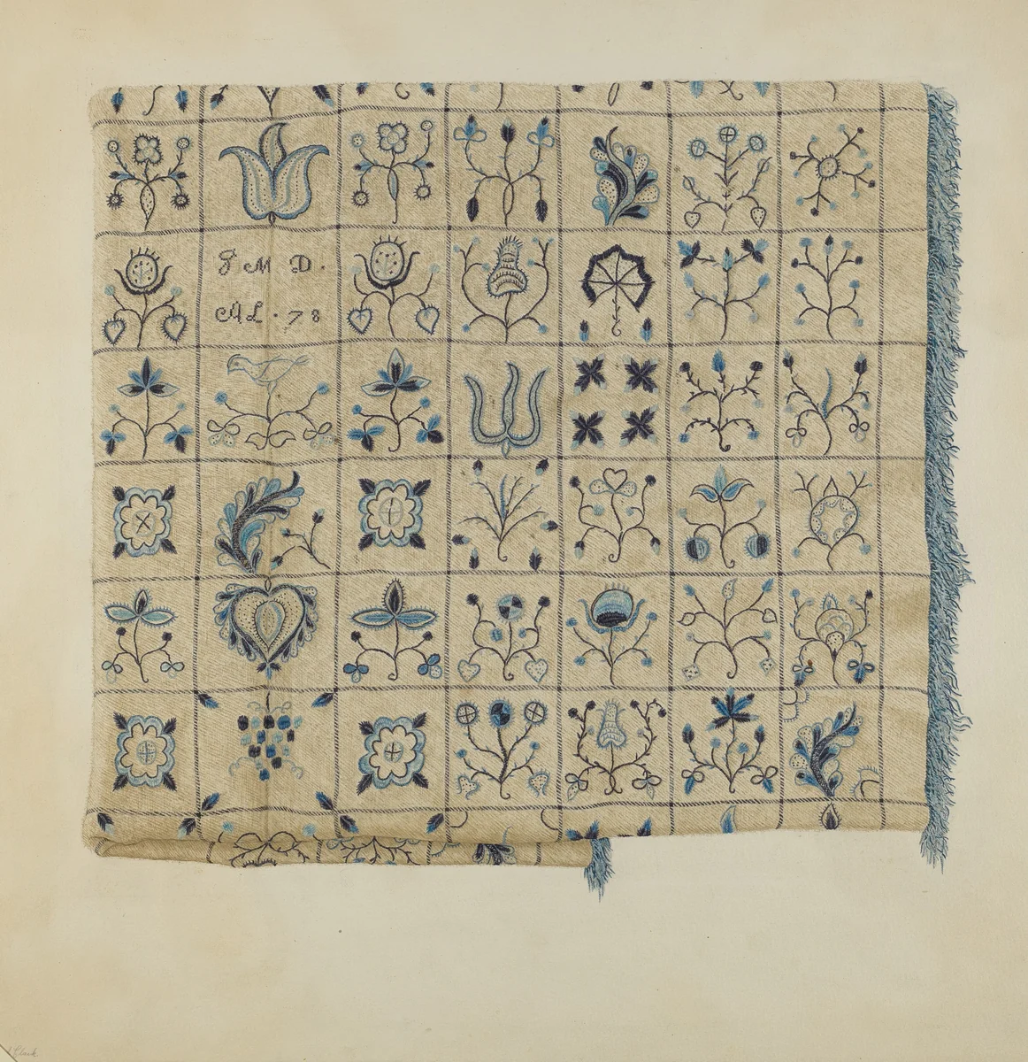 Bedspread by Mae A. Clarke, index of american design, 1935-1942