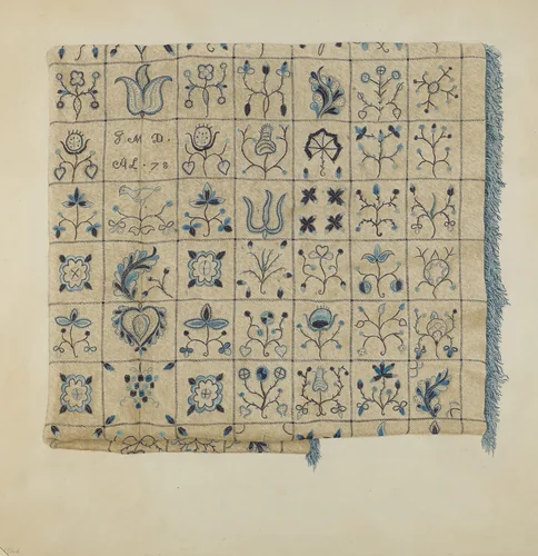 Bedspread by Mae A. Clarke, index of american design, 1935-1942