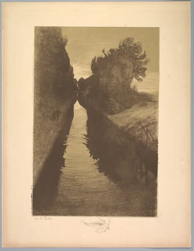 Suite de Paysages: Landscape, Plate 1, Remarque, A Fish by Charles Marie Dulac, print, 1892-1893