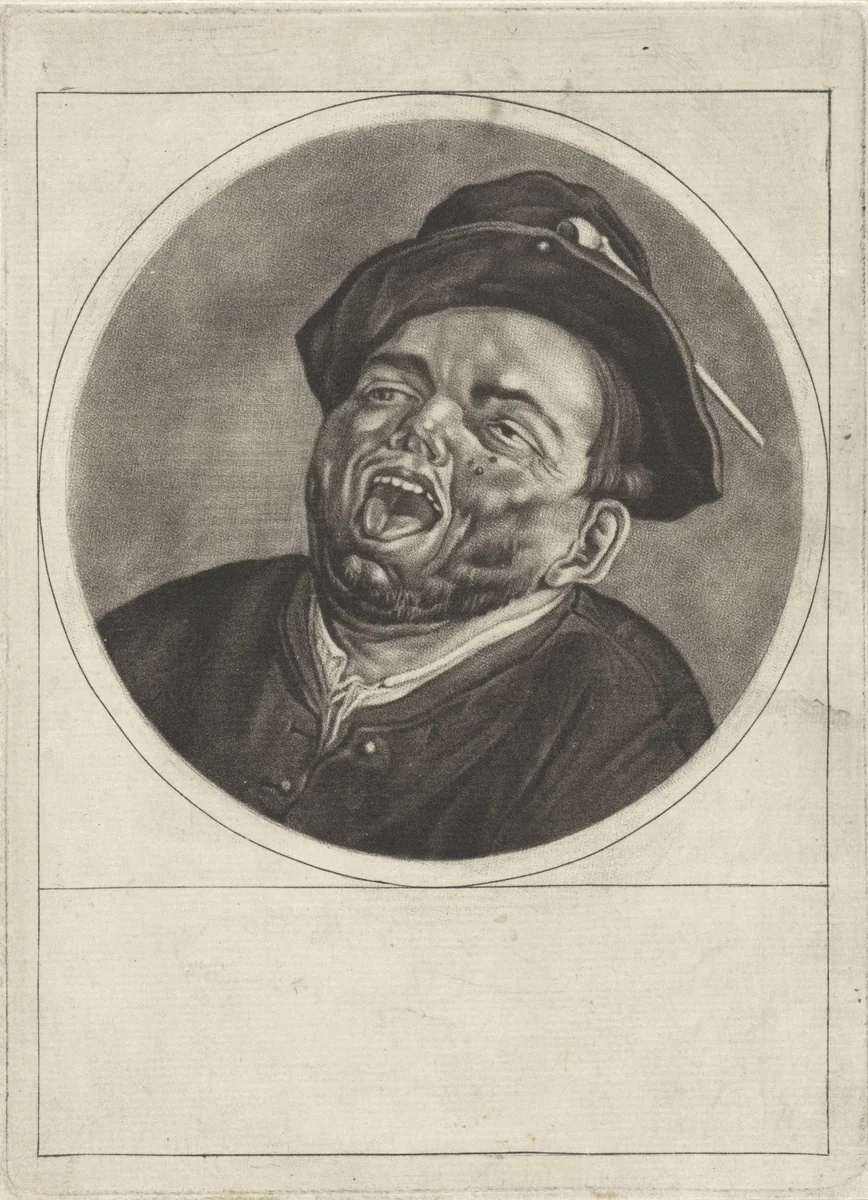 Zingende man (het Gehoor) by Cornelis Dusart, print, 1670-1704