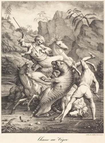Tiger Hunt by Charles Etienne Pierre Motte
Auguste Jacques Regnier, print, 1821