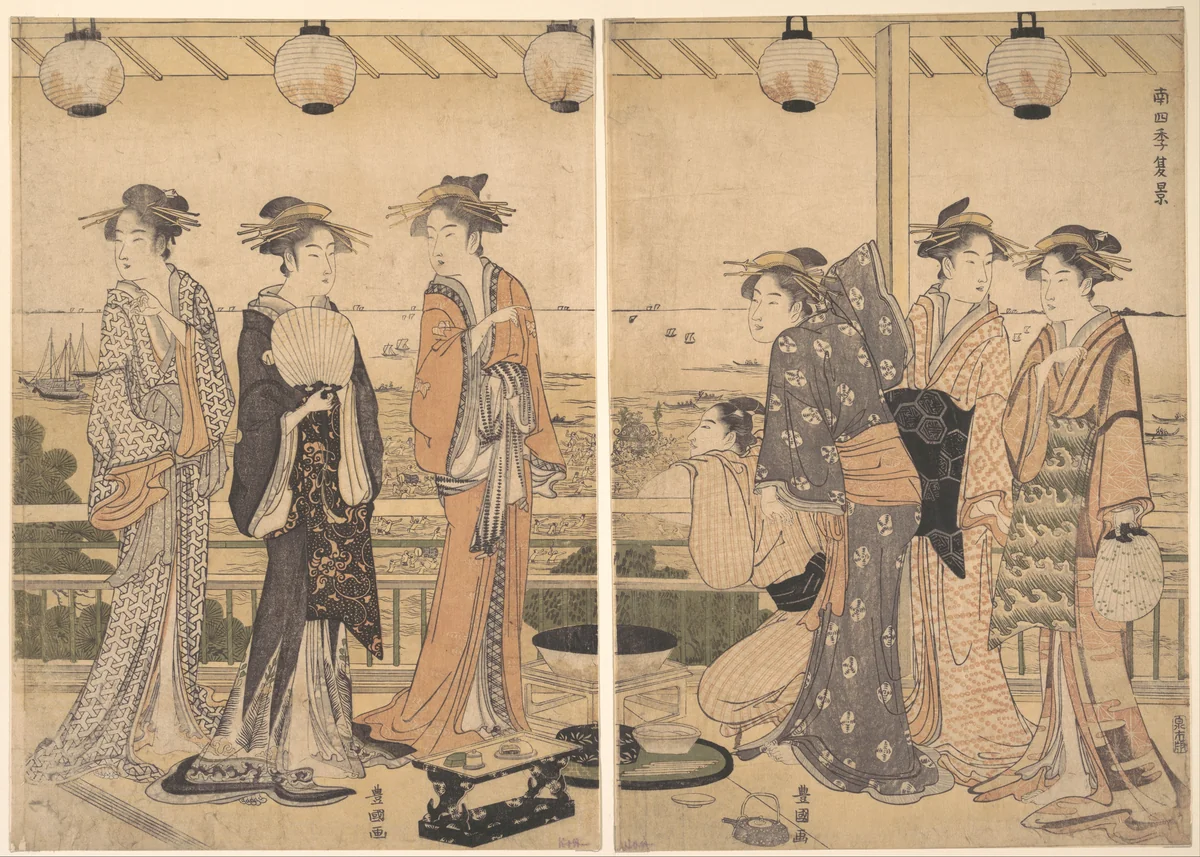 The Four Seasons in Southern Edo: A Summer Scene (Minami shiki; Natsu [no] kei) by Utagawa Toyokuni, print, 1787-1789