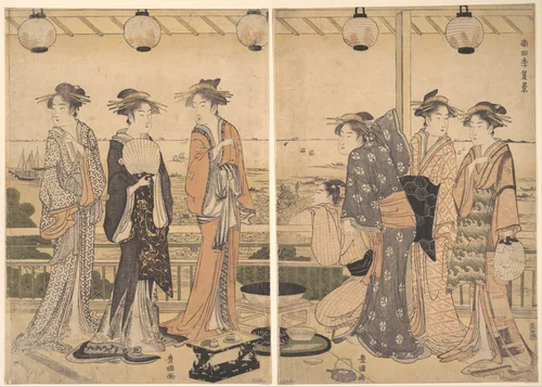 The Four Seasons in Southern Edo: A Summer Scene (Minami shiki; Natsu [no] kei) by Utagawa Toyokuni, print, 1787-1789