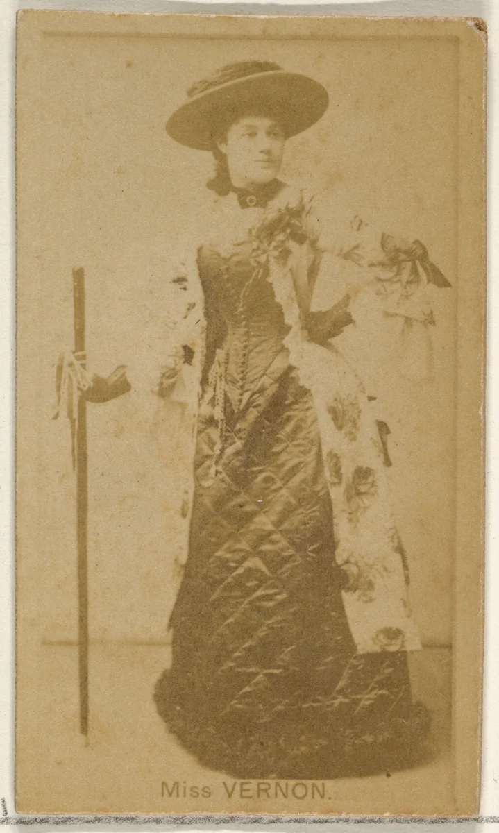 Miss Vernon, from the Actors and Actresses series (N45, Type 8) for Virginia Brights Cigarettes by Allen & Ginter, photograph, 1885-1891