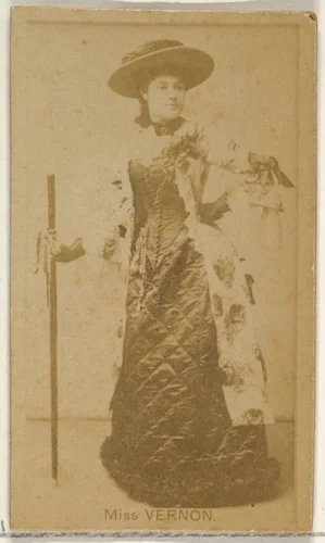 Miss Vernon, from the Actors and Actresses series (N45, Type 8) for Virginia Brights Cigarettes by Allen & Ginter, photograph, 1885-1891