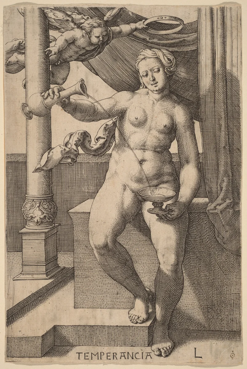 Temperancia (Temperance) by Lucas van Leyden, print, 1530