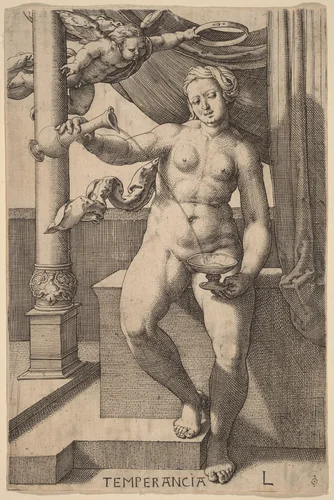 Temperancia (Temperance) by Lucas van Leyden, print, 1530