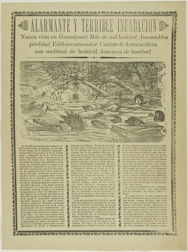 Alarming and Terrible Flood, Never Before Seen in Guanajuato! by José Guadalupe Posada, print, 1905