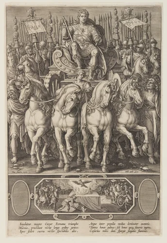 The Triumph of Caesar by Adriaen Collaert, print, 1580-1612