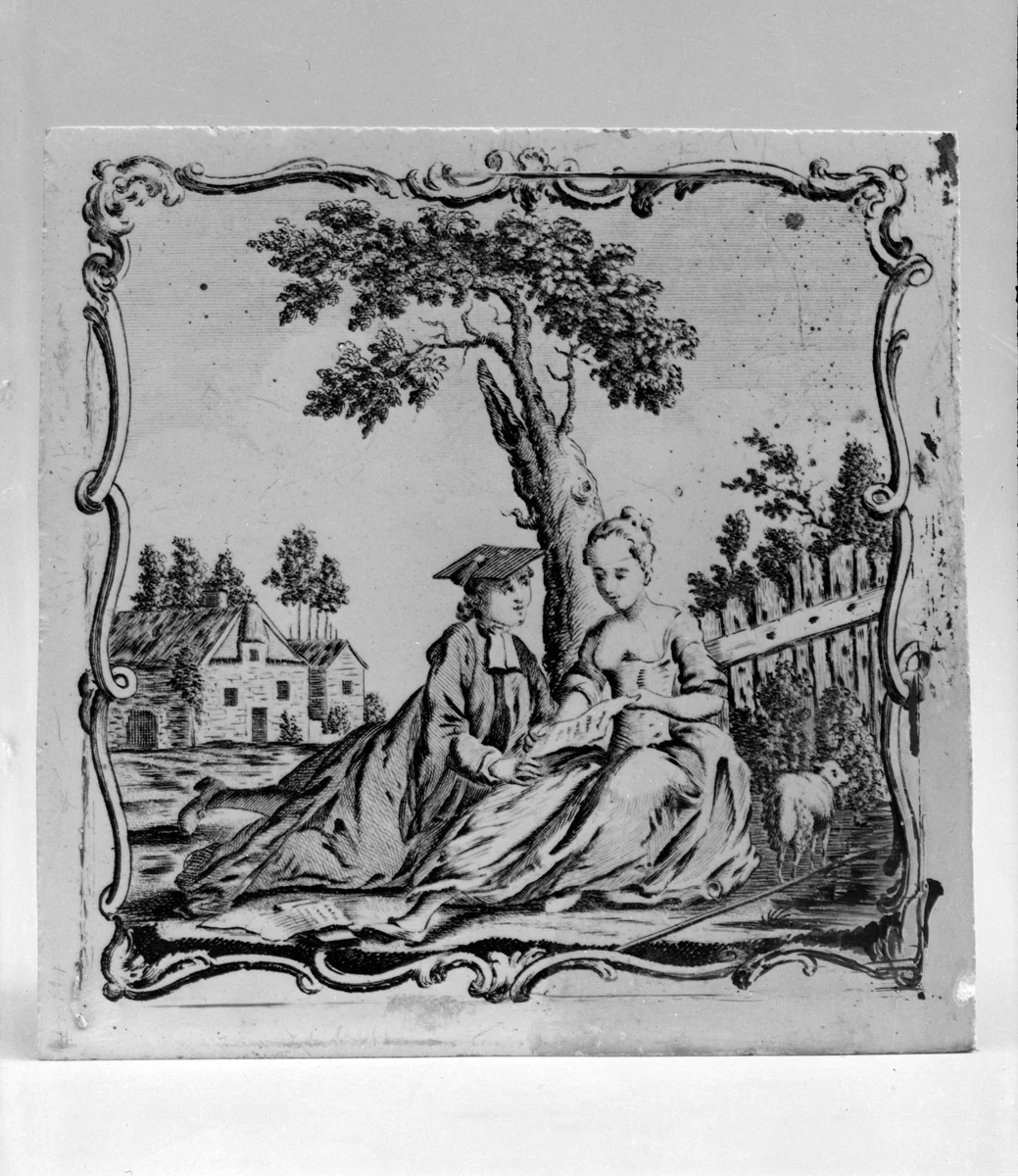 Tile by John Sadler, artwork, 1757-1761