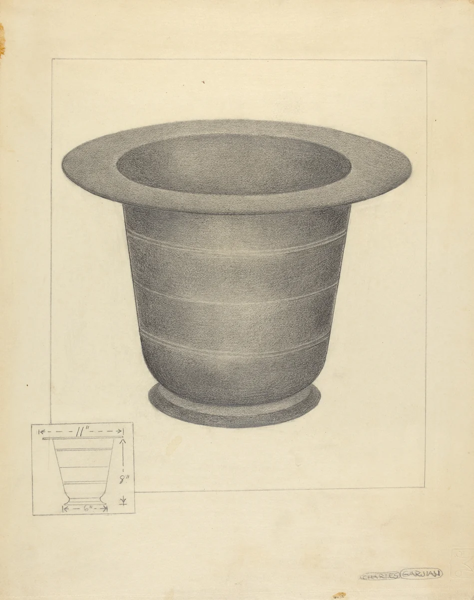 Pewter Commode Form by Charles Garjian, index of american design, 1939