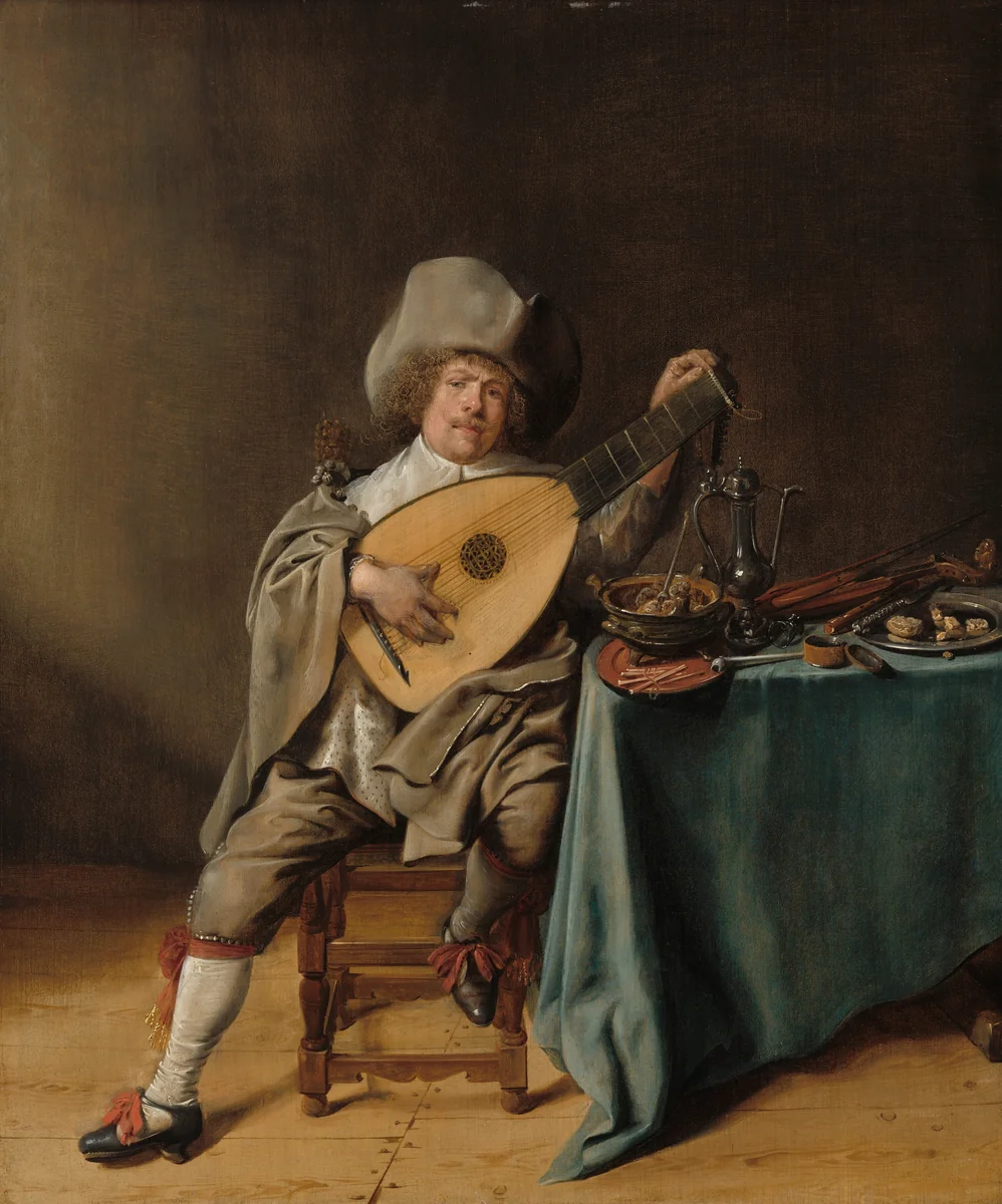 Self-Portrait as a Lute Player by Jan Miense Molenaer, painting, 1637-1638