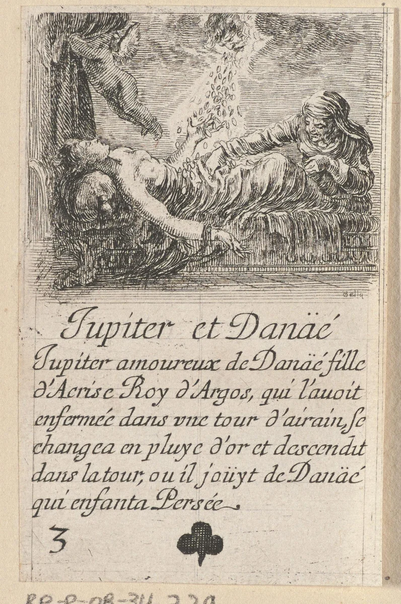 Jupiter en Danaë by Stefano della Bella, print, 1620-1664