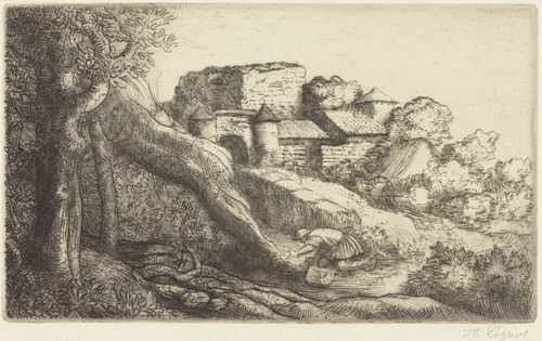 Little Burner of Grass (Le petit bruleur d'herbe) by Alphonse Legros, print, 1837-1911