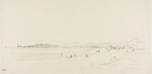 The Beach at Royan by Maxime Lalanne, drawing, 1847-1886