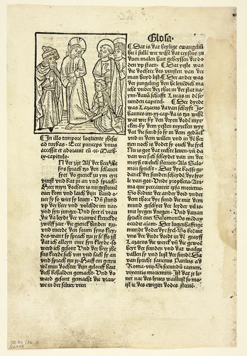 The Woman Healed of an Issue of Blood from Plenarium (also called Deutsche Evangelien und Episteln, or German Gospels and Epistles), Plate 36 from Woodcuts from Books of the 15th Century by Unknown Artist, print, 1489