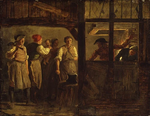 The Forge by Léonard Defrance, painting, 1755-1805