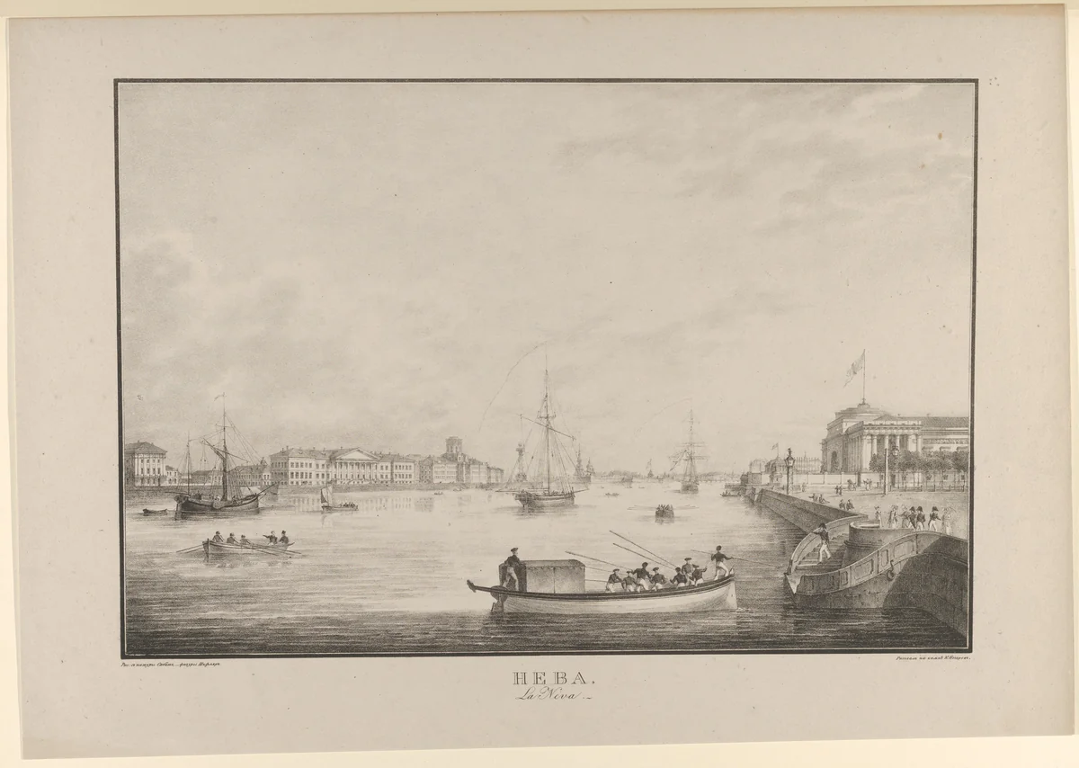The Neva River by Karl Petrovich Beggrov, print, 1800-1850