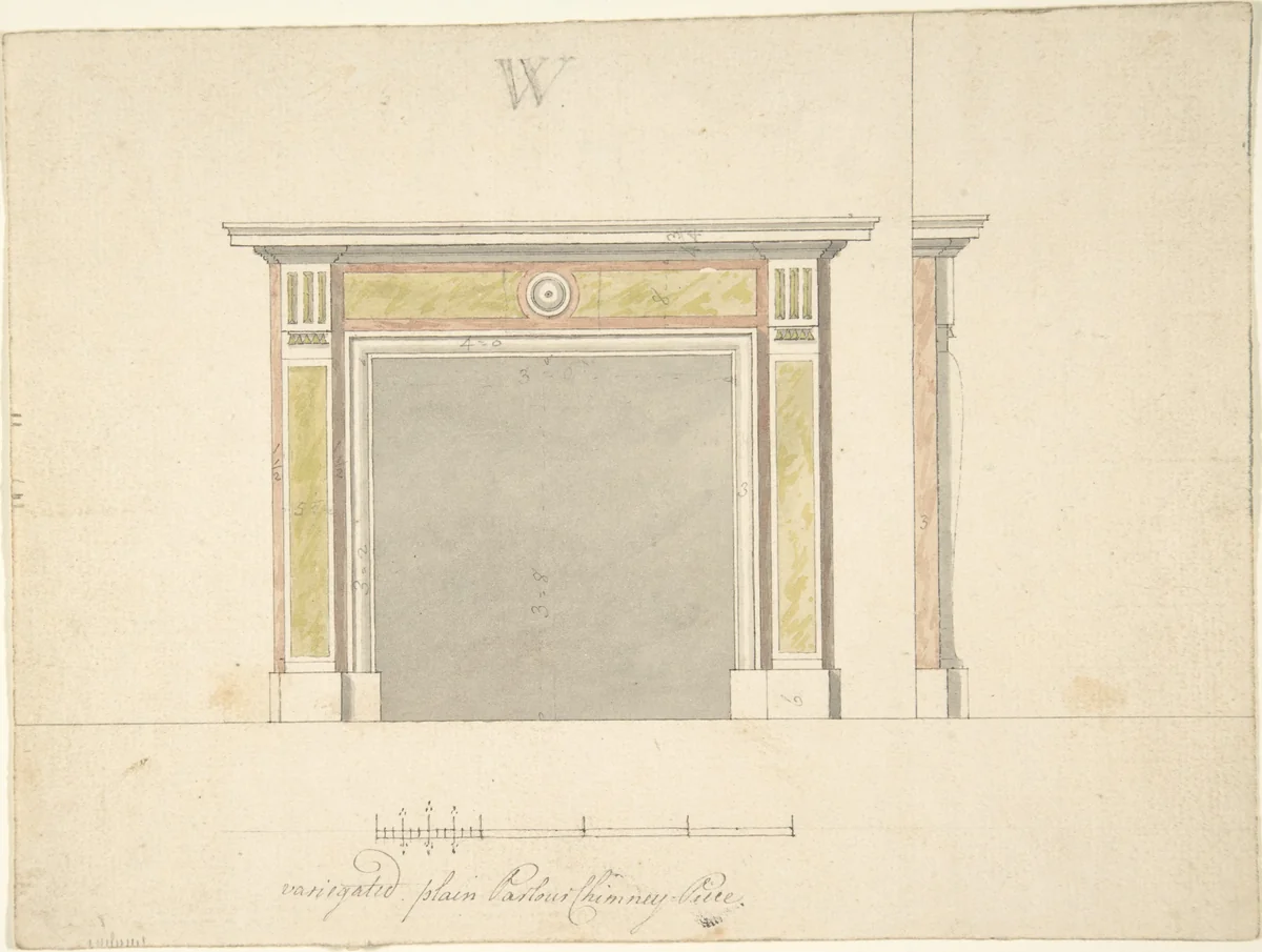 Design for a Chimneypiece by Sir William Chambers, drawing, 1740-1800