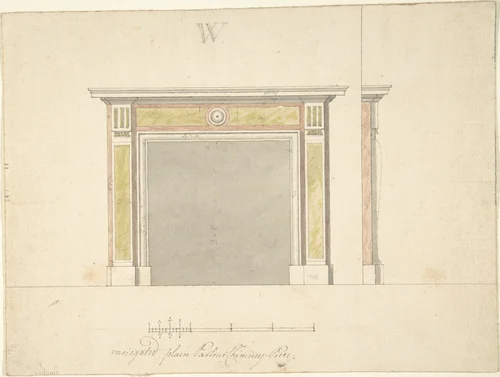 Design for a Chimneypiece by Sir William Chambers, drawing, 1740-1800