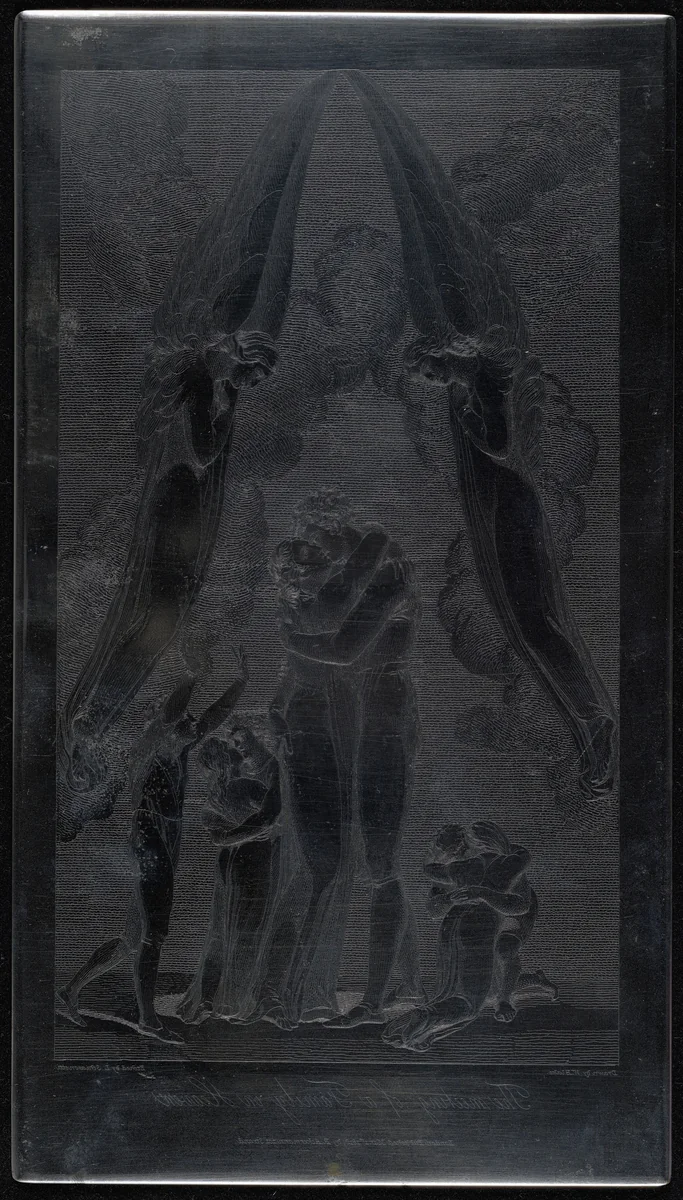 The meeting of a Family in Heaven by Luigi Schiavonetti; William Blake, technical material, 1808-1813