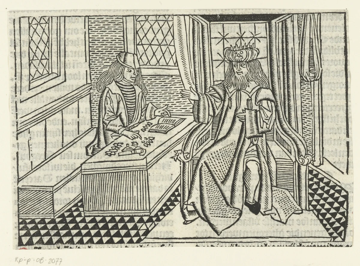 Parabel van de rijke man en de rentmeester by Unknown, print, 1480-1500