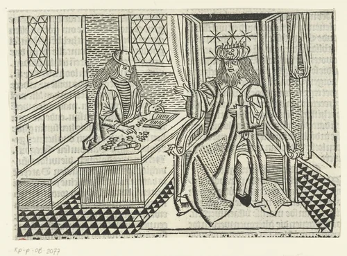 Parabel van de rijke man en de rentmeester by Unknown, print, 1480-1500
