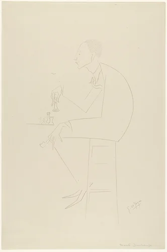 Marcel Duchamp from Caricatures by Georges de Zayas: Eight Very Modern Painters, Two Sculptors and a Musician (Caricatures par Georges de Zayas: Huit peintres, deux sculpteurs et un musicien très modernes) by Georges de Zayas, print, 1919