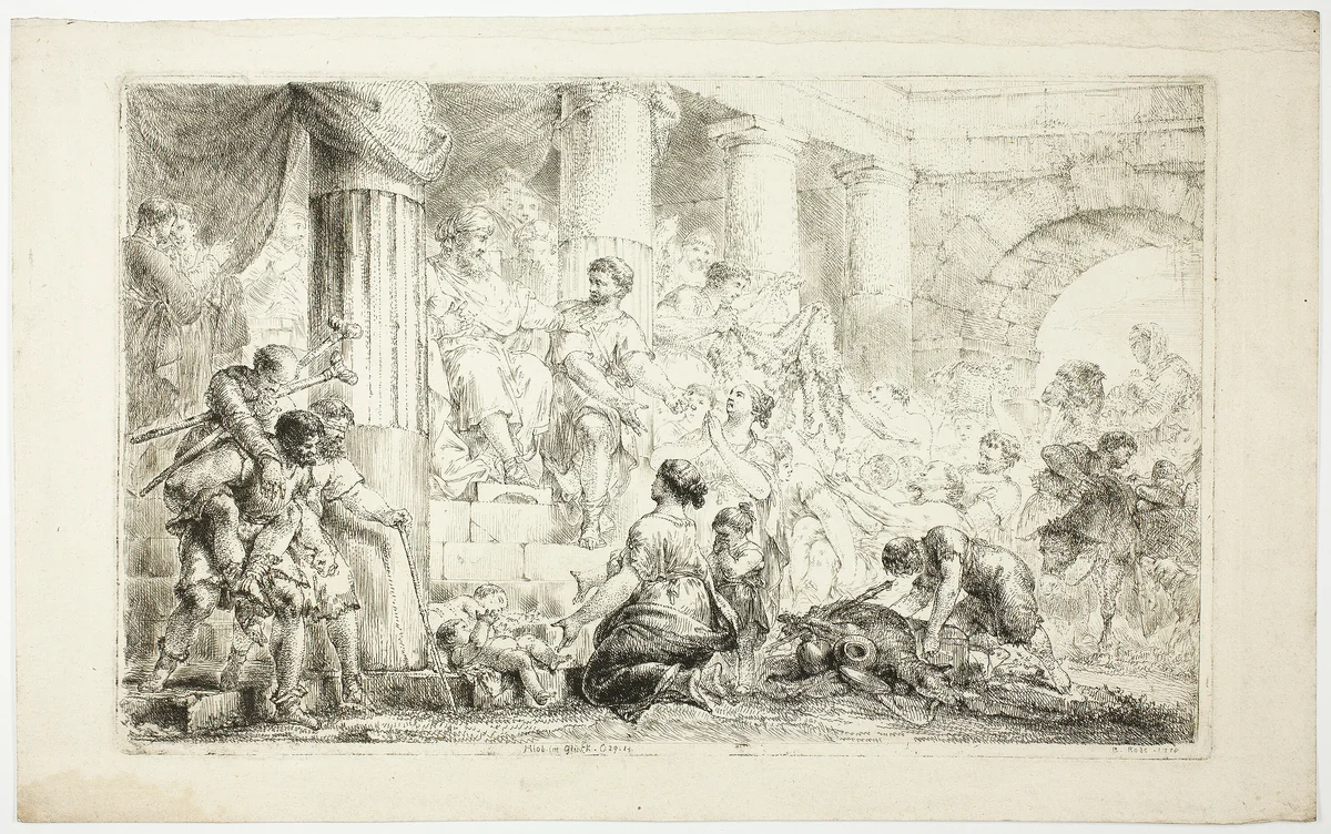 Job in Luck (Hiob im Glück) by Christian Bernhard Rode, print, 1778