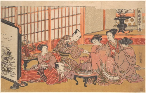 A Mock Marriage Ceremony by Isoda Koryūsai, print, 1763-1783