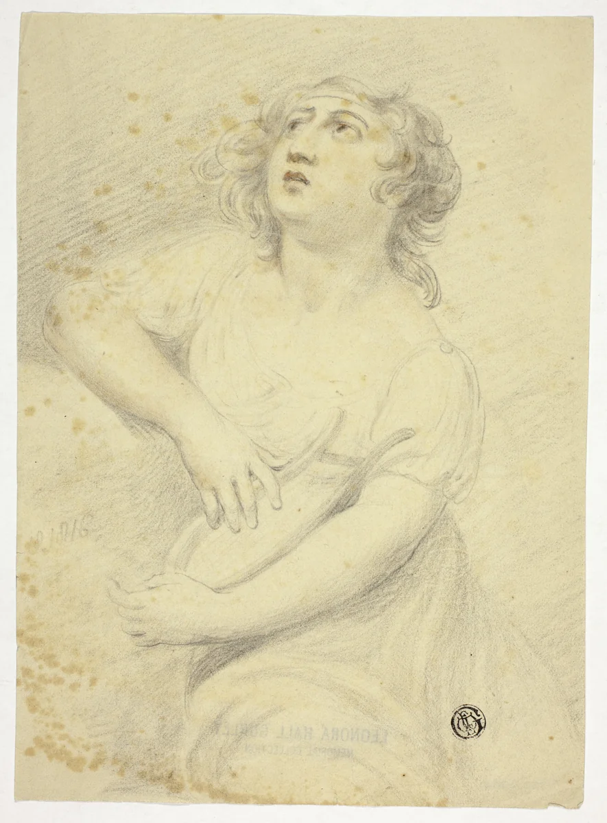 Woman with Lyre by Samuel De Wilde, drawing, 1811-1821