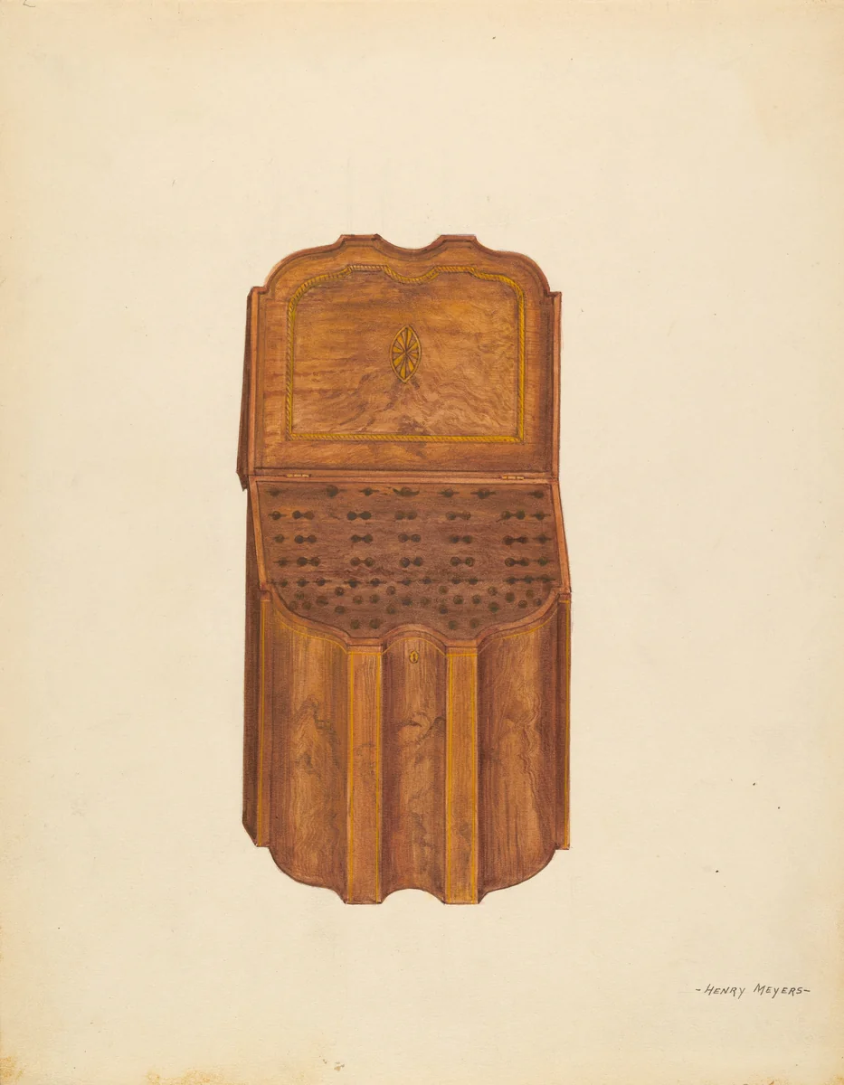 Knife Box - Mahogany by Henry Meyers, index of american design, 1936