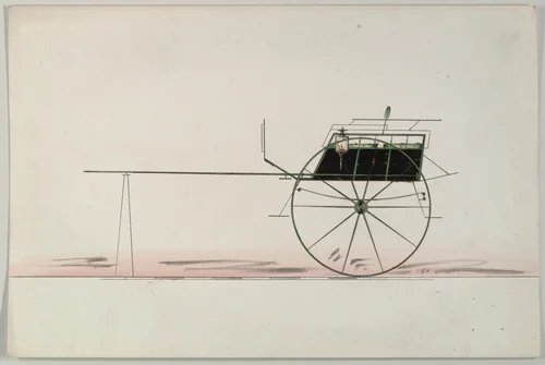 Dog Cart/Tandem Cart (unnumbered) by Brewster & Co., drawing, 1850-1874
