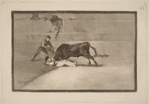 La desgraciada muerte de Pepe Illo en la plaza de Madrid (The Unlucky Death of Pepe Illo in the Ring at Madrid) by Francisco Goya, portfolio, 1816