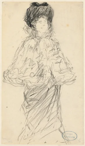 Standing Woman by Charles Paul Renouard, drawing, 1895-1905