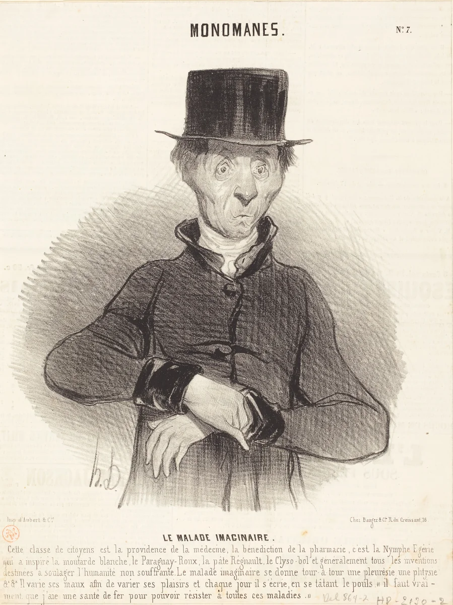 Le Malade imaginaire by Honoré Daumier, print, 1841