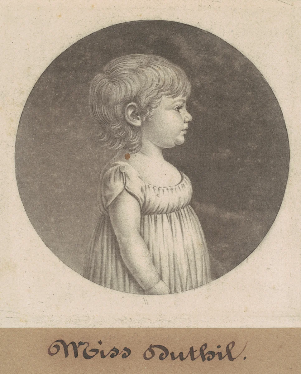 Miss Dutilh by Charles B. J. Févret de Saint-Mémin, print, 1801