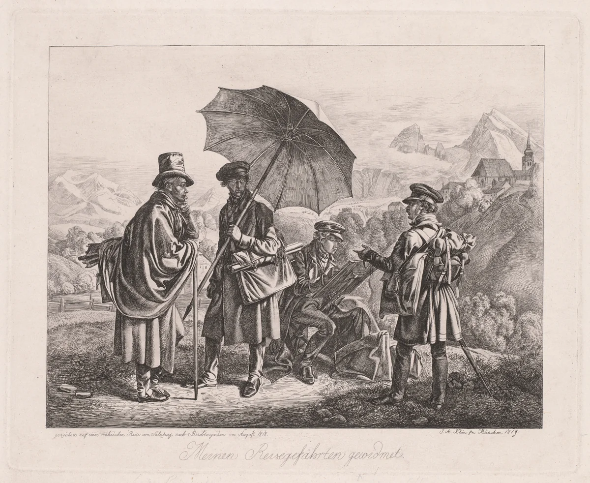 The Artists on Their Journey by Johann Adam Klein, print, 1819