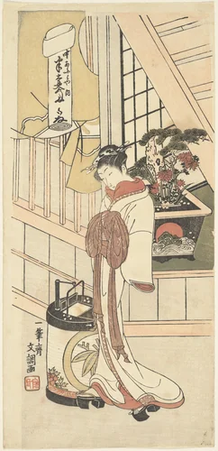 Handayu, An Actor in a Female Role by Ippitsusai Bunchō (一筆齊文調), print, 1723-1792