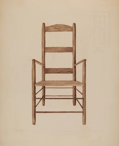 Rush Bottom Chair by Henry Meyers, index of american design, 1937