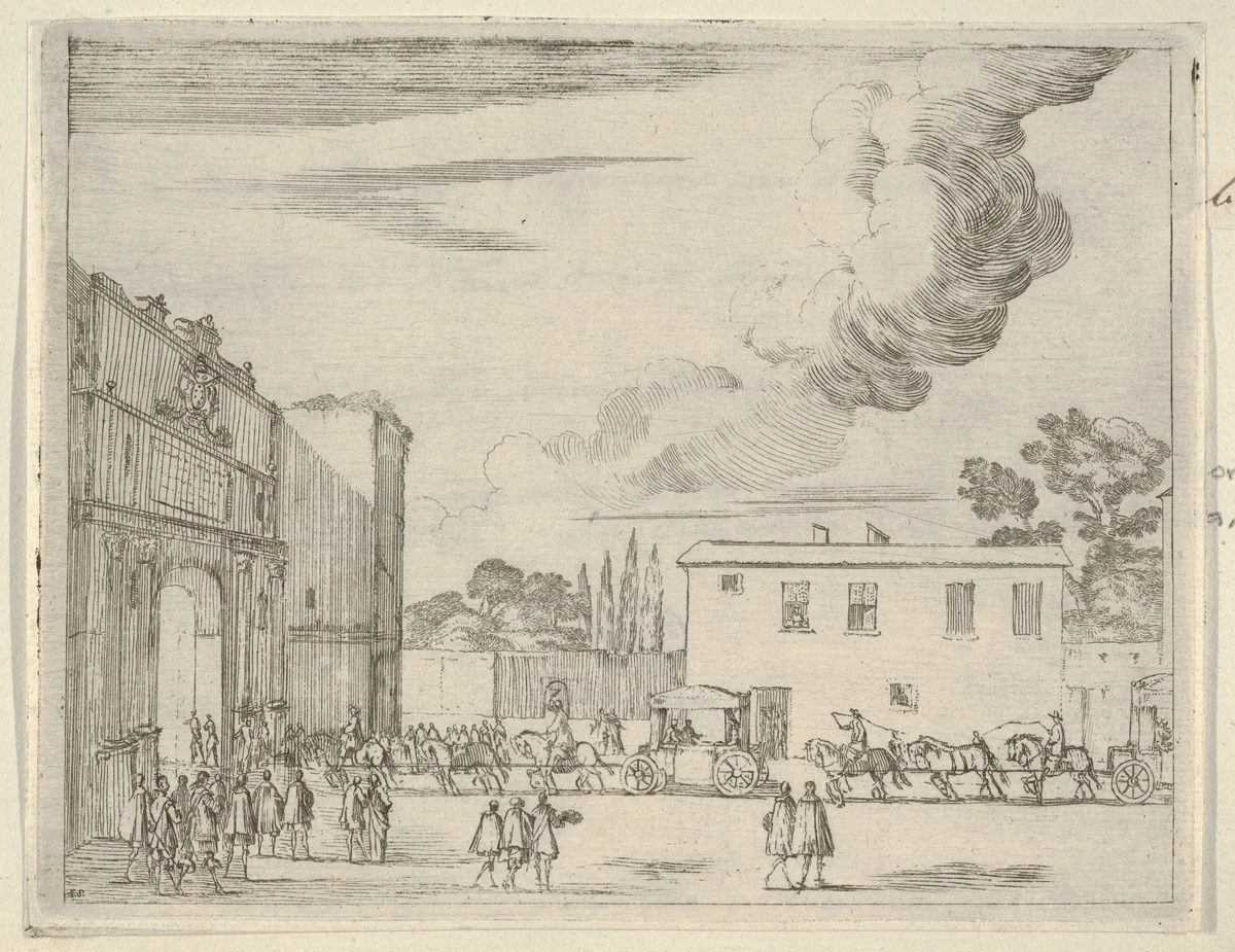 Francesco I d'Este Intervenes for an Agreement between Pope Urban VIII and the Duke of Parma, from "L'Idea di un Principe ed Eroe Cristiano in Francesco I d'Este, di Modena e Reggio Duca VIII [...]" by Bartolomeo Fenice, print, 1659