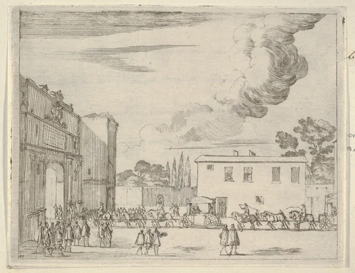 Francesco I d'Este Intervenes for an Agreement between Pope Urban VIII and the Duke of Parma, from "L'Idea di un Principe ed Eroe Cristiano in Francesco I d'Este, di Modena e Reggio Duca VIII [...]" by Bartolomeo Fenice, print, 1659