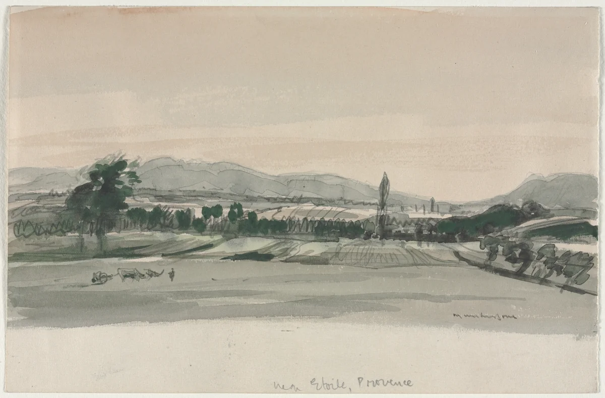 Near Étoile, Provence by Muirhead Bone, drawing, 1891-1953
