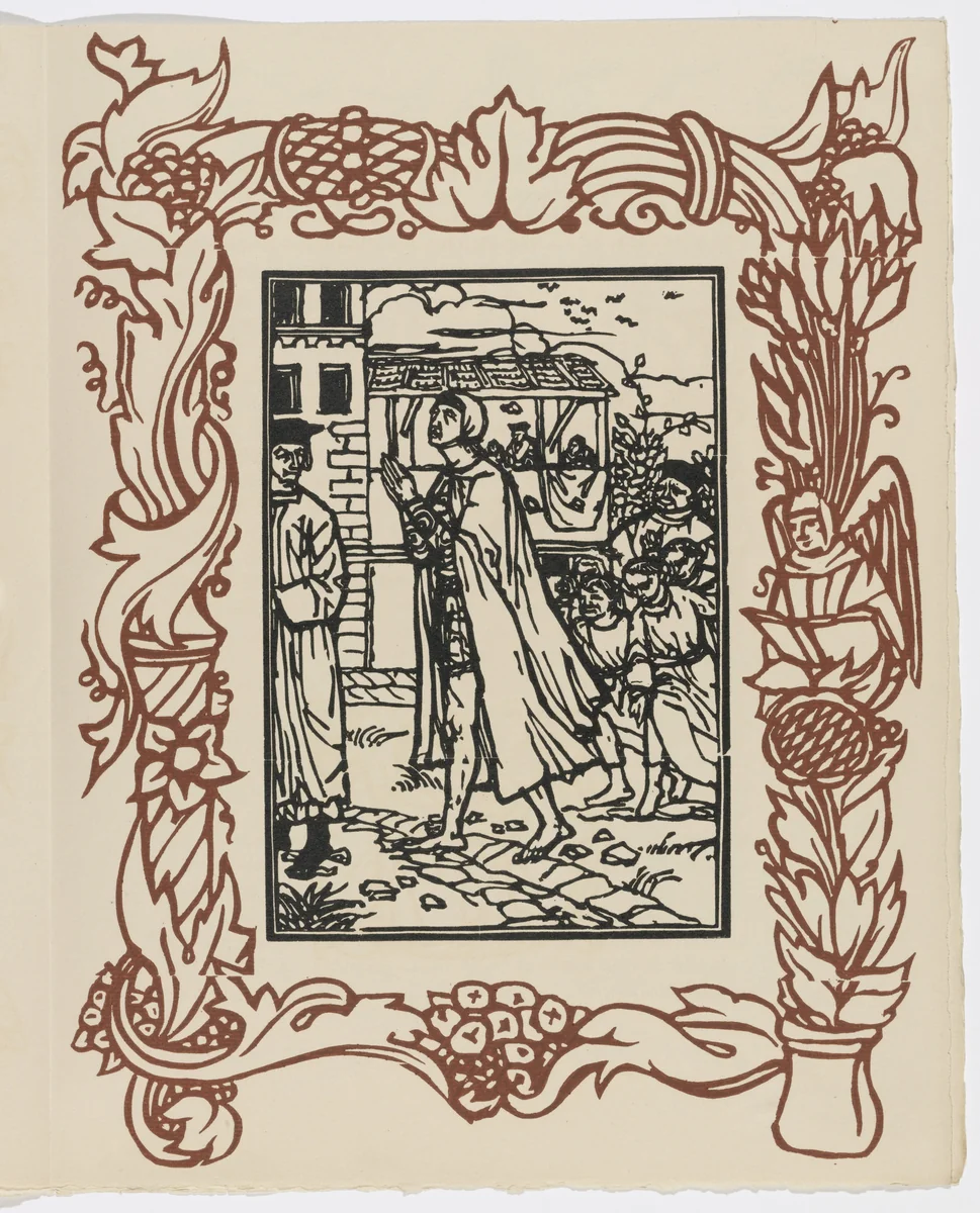 Plate (page 13) from Les Petites Fleurs de St. François (The Little Flowers of St. Francis) by Émile Bernard, illustrated book, 1928