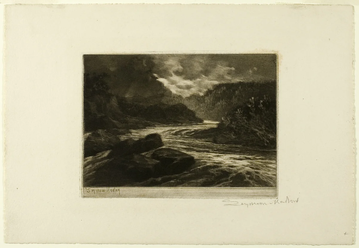A Salmon River, No. II by Francis Seymour-Haden, print, 1884