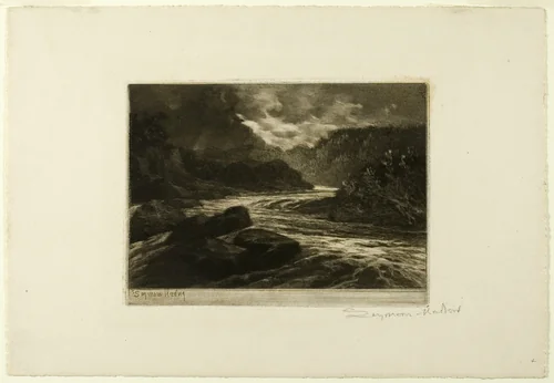 A Salmon River, No. II by Francis Seymour-Haden, print, 1884