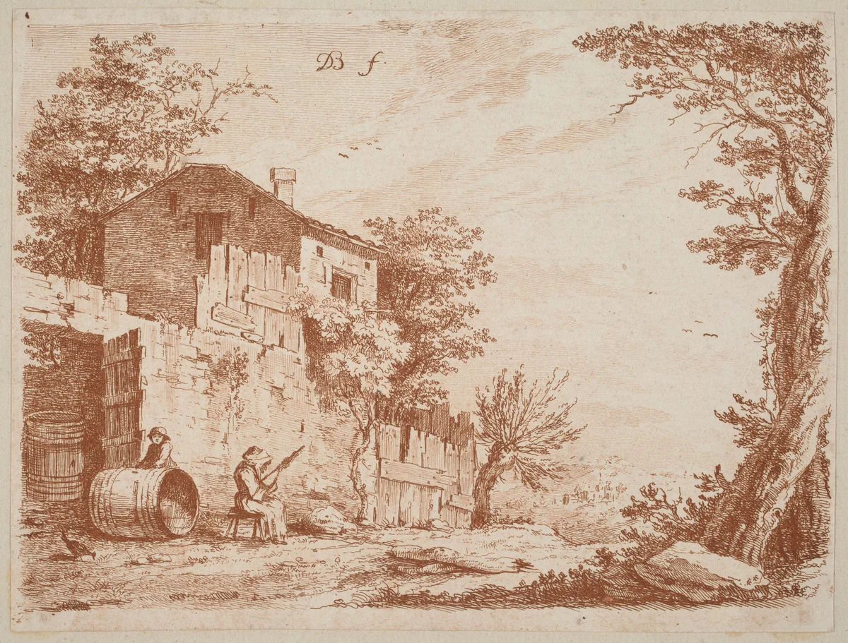 The Spinner by Jean Jacques de Boissieu, print, 1759